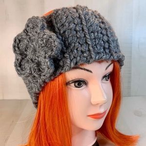 Soft Chunky Headband - Ear warmer Gray Handcrafted